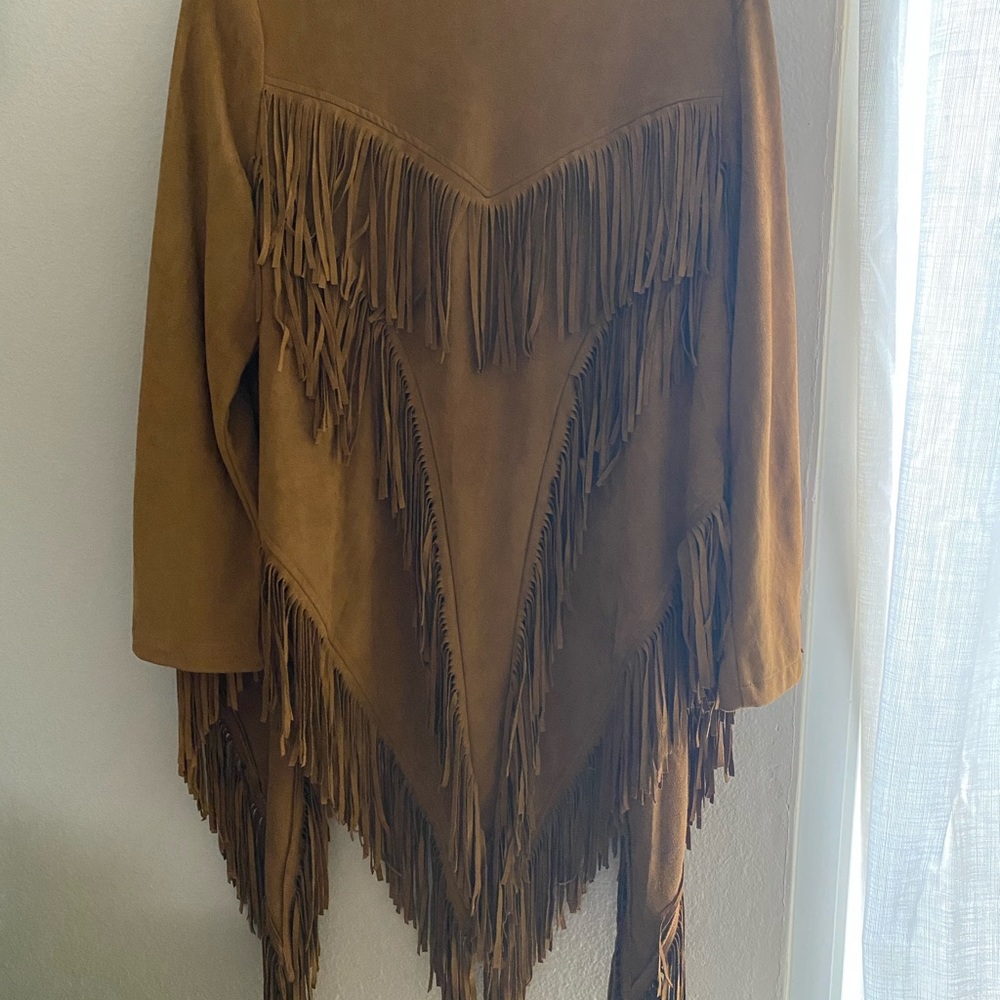 Suede Fringe Cardigan